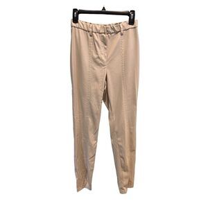 Jason Wu light tan faux leather pants with wider legs - M